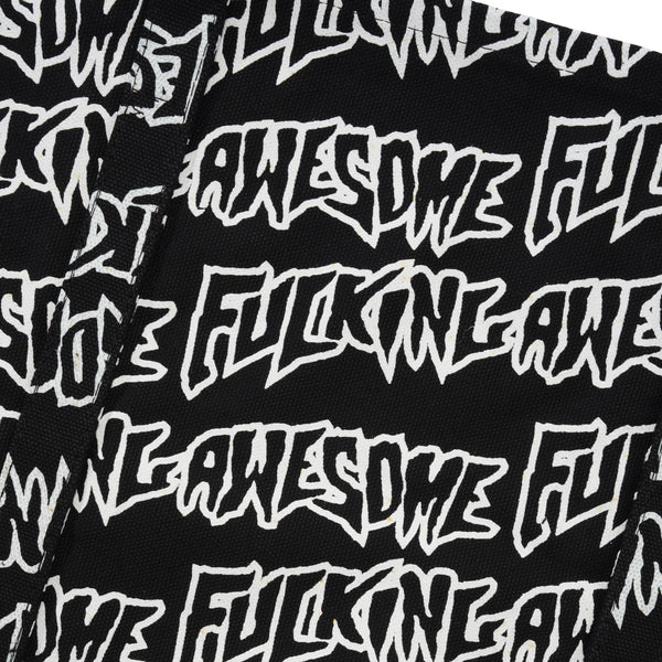 Fucking Awesome Stamp Logo Tote Bag, Black / White