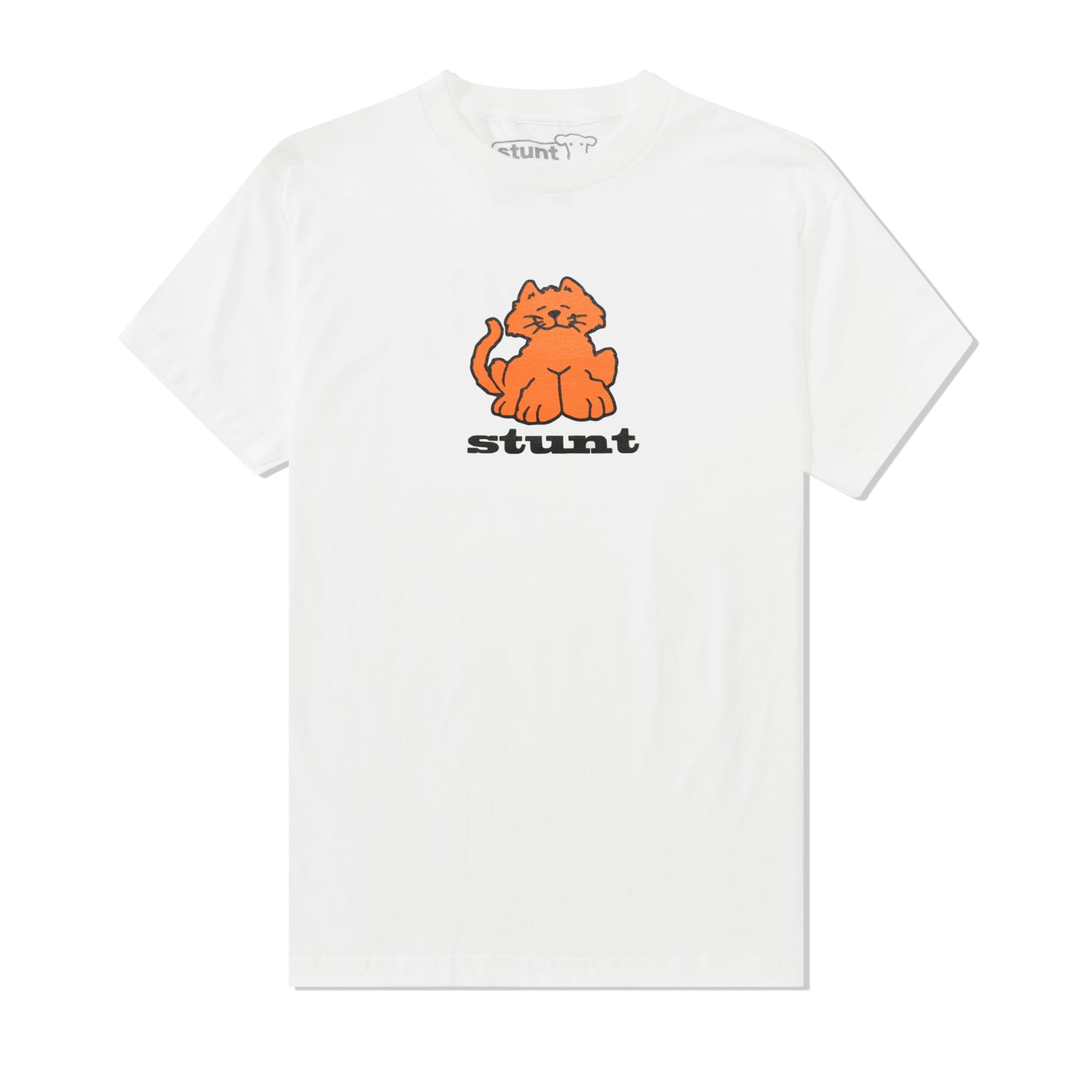 Orange Kitty Cat Tee, White