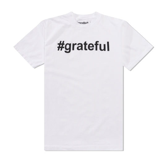 #Grateful Tee, White