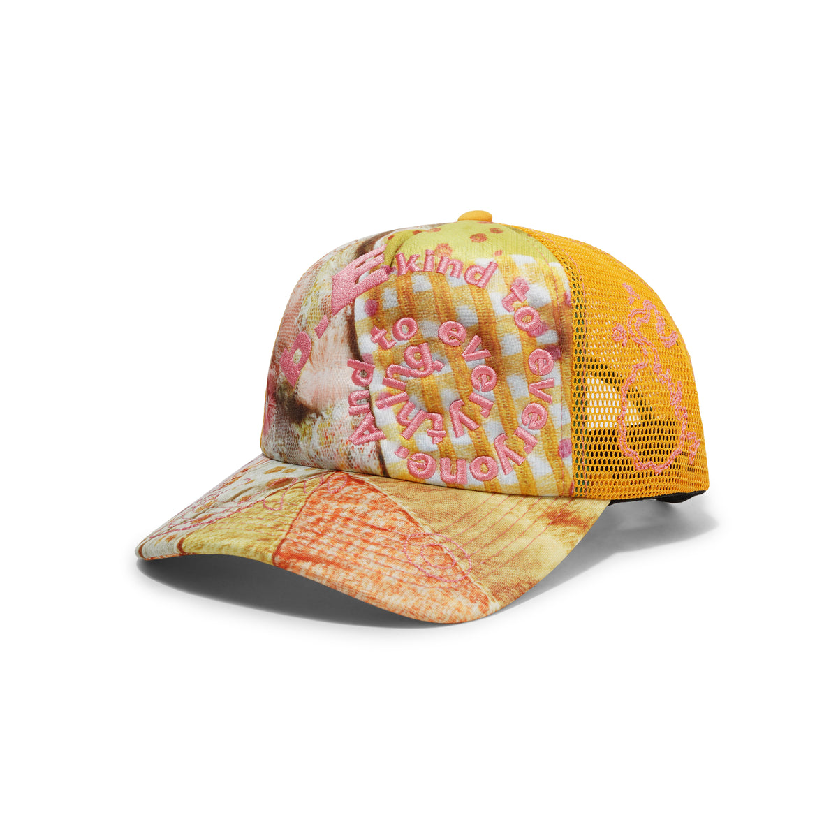 Bi Foam Trucker Hat, Mix Fabric / Tangerine