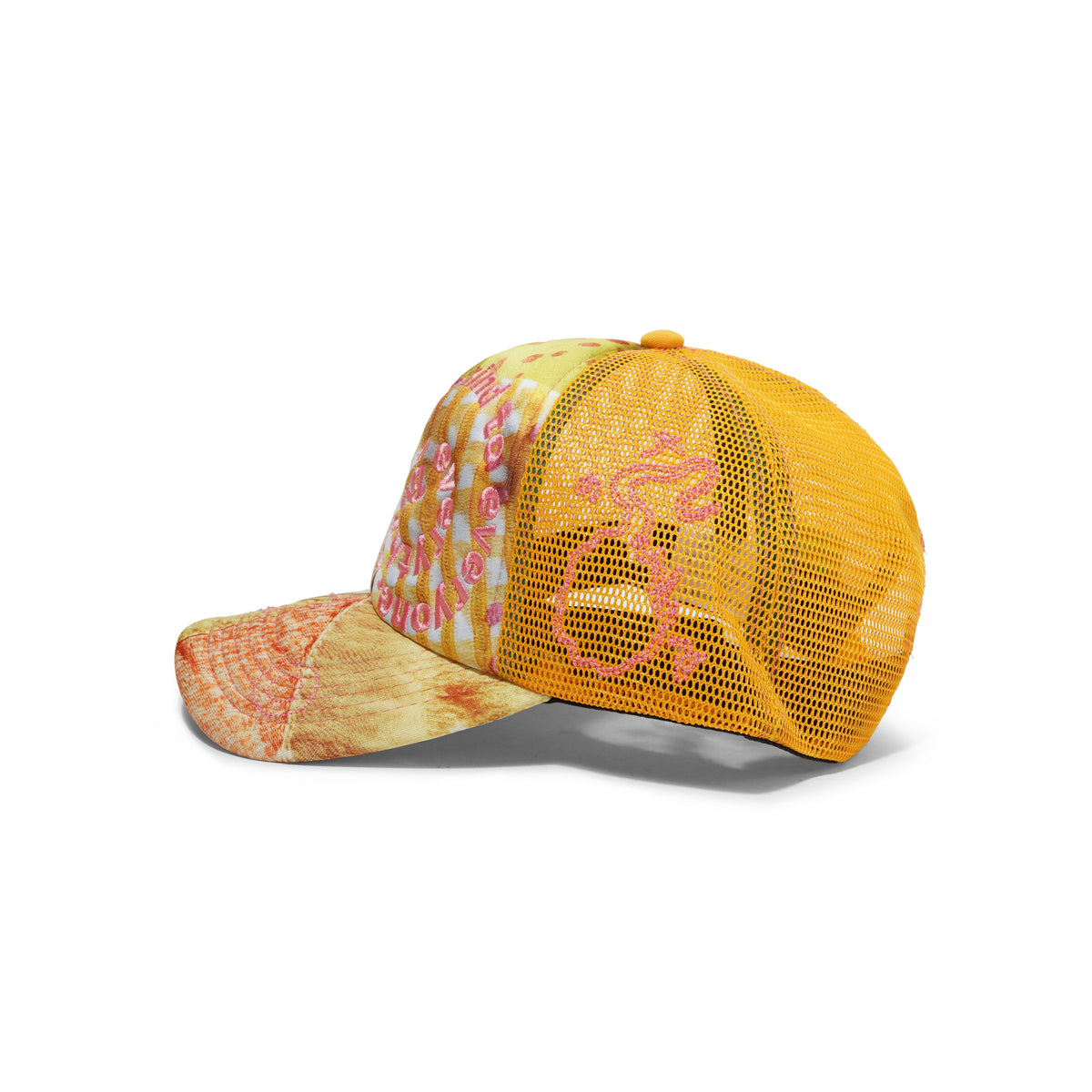 Bi Foam Trucker Hat, Mix Fabric / Tangerine