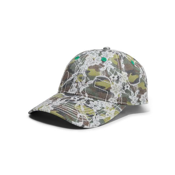 b.Eautiful Vapor 6 Panel Hat, Lace Camo / White