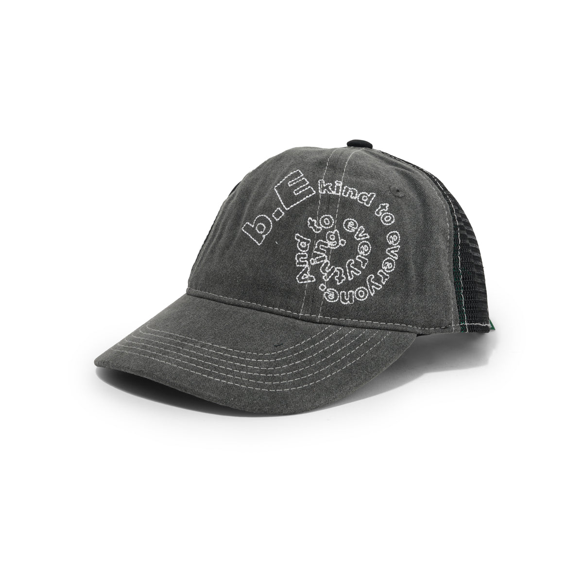 B-Turn Low Profile Hat, Washed Black / Black / White