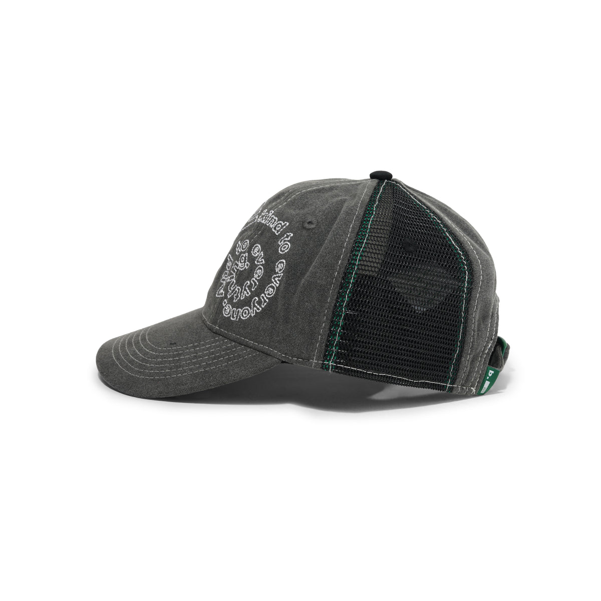 B-Turn Low Profile Hat, Washed Black / Black / White