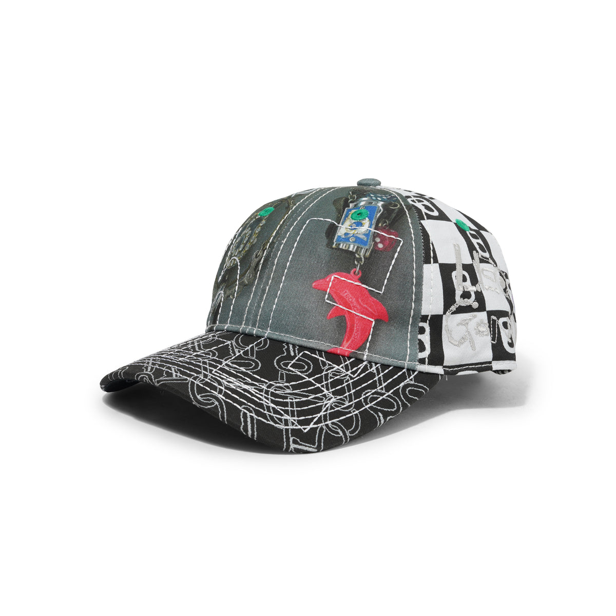 b.Eautiful x LEO GON'DO Vapor 6 Panel Hat, Mix Chain / Silver