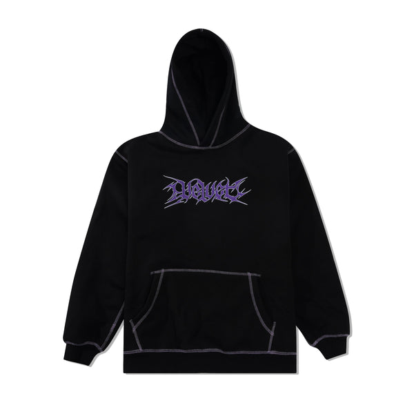Velvet Contrast Fleece Pullover Tracktop, Black