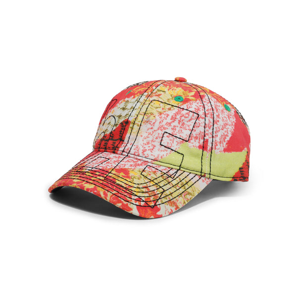 b.Eautiful Vapor 6 Panel Hat, Red Kimono / Black