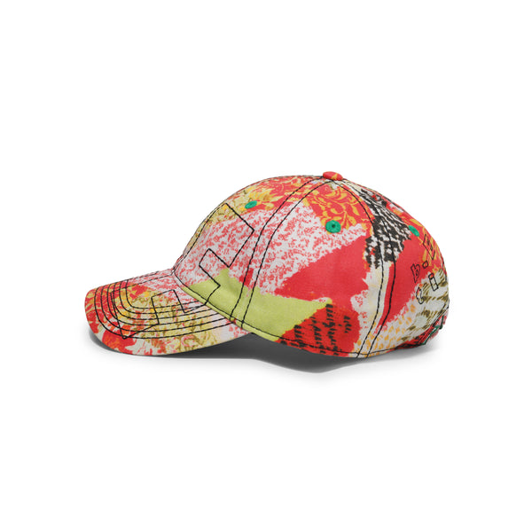 b.Eautiful Vapor 6 Panel Hat, Red Kimono / Black
