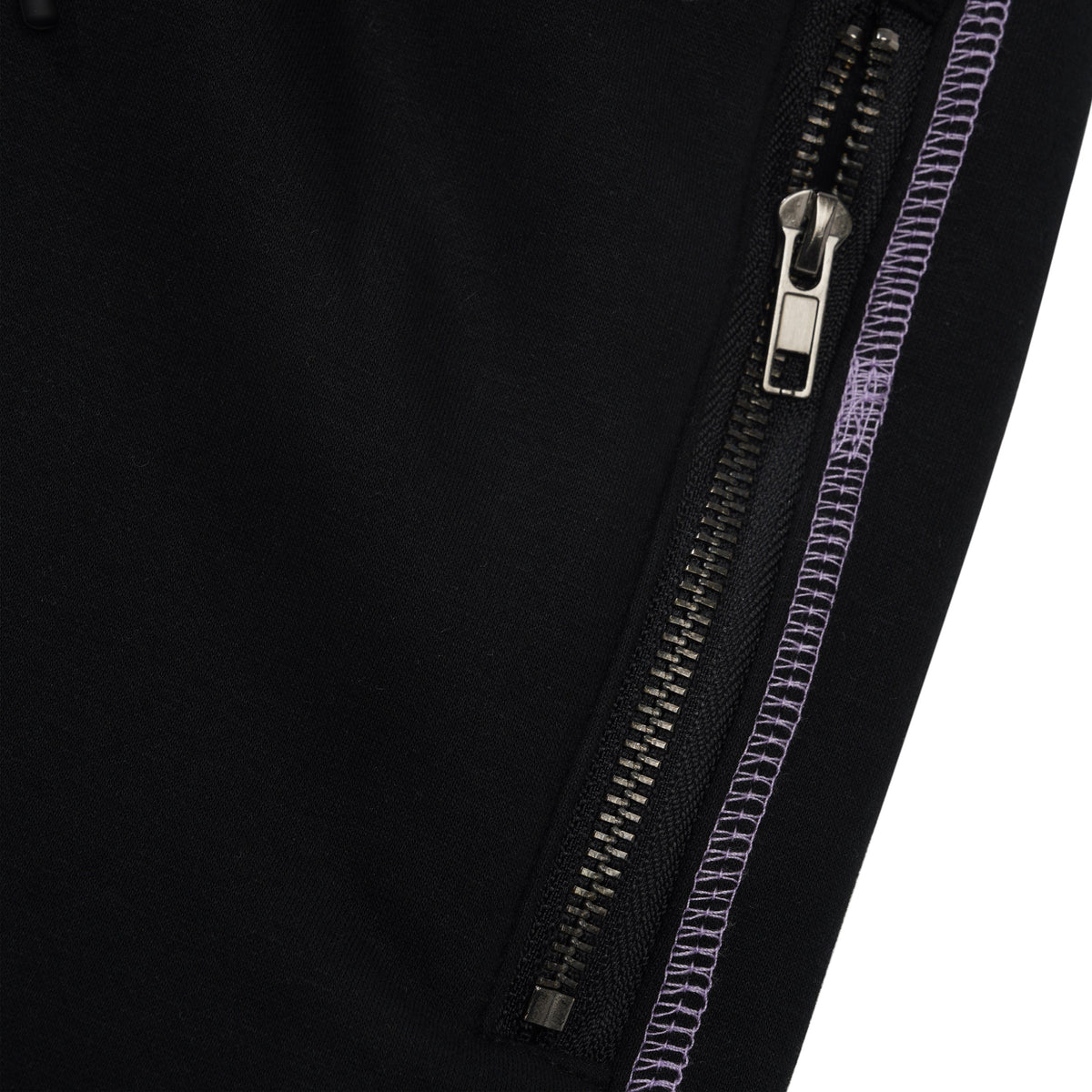 Contrast Fleece Track Shorts, Black