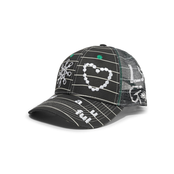 b.Eautiful b.Eautiful x LEO GON'DO Biyu Hat, Black Stripe / White