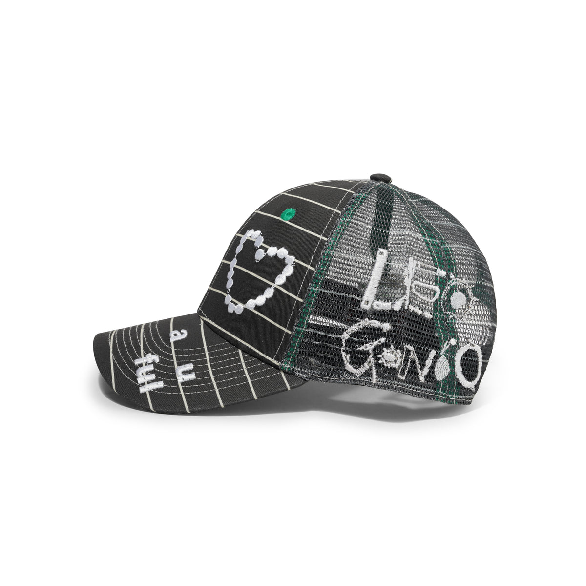 b.Eautiful x LEO GON'DO Biyu Hat, Black Stripe / White
