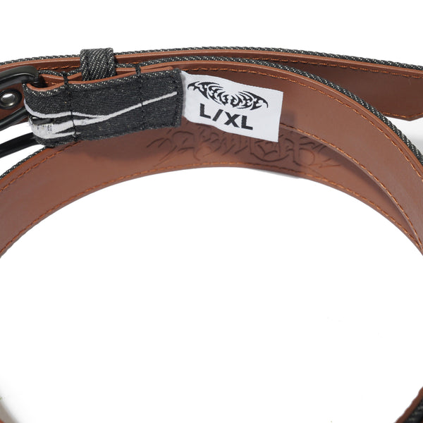 Velvet Embroidered Barb Belt, Black