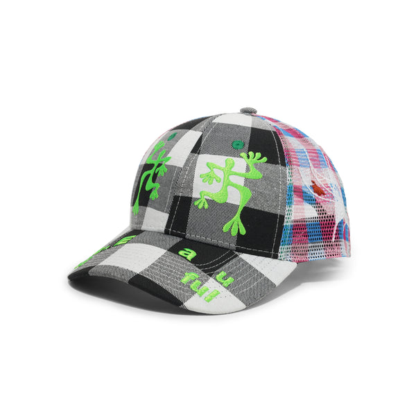 b.Eautiful Biyu Hat, Black Buffalo Check / Pink / Blue