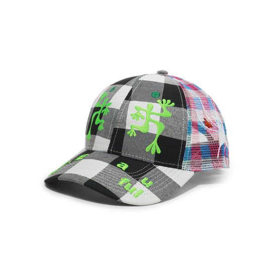 Biyu Hat, Black Buffalo Check / Pink / Blue