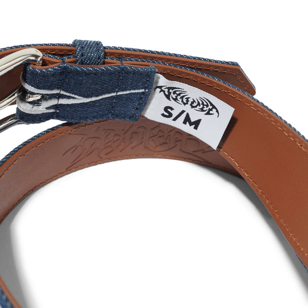 Velvet Embroidered Barb Belt, Navy