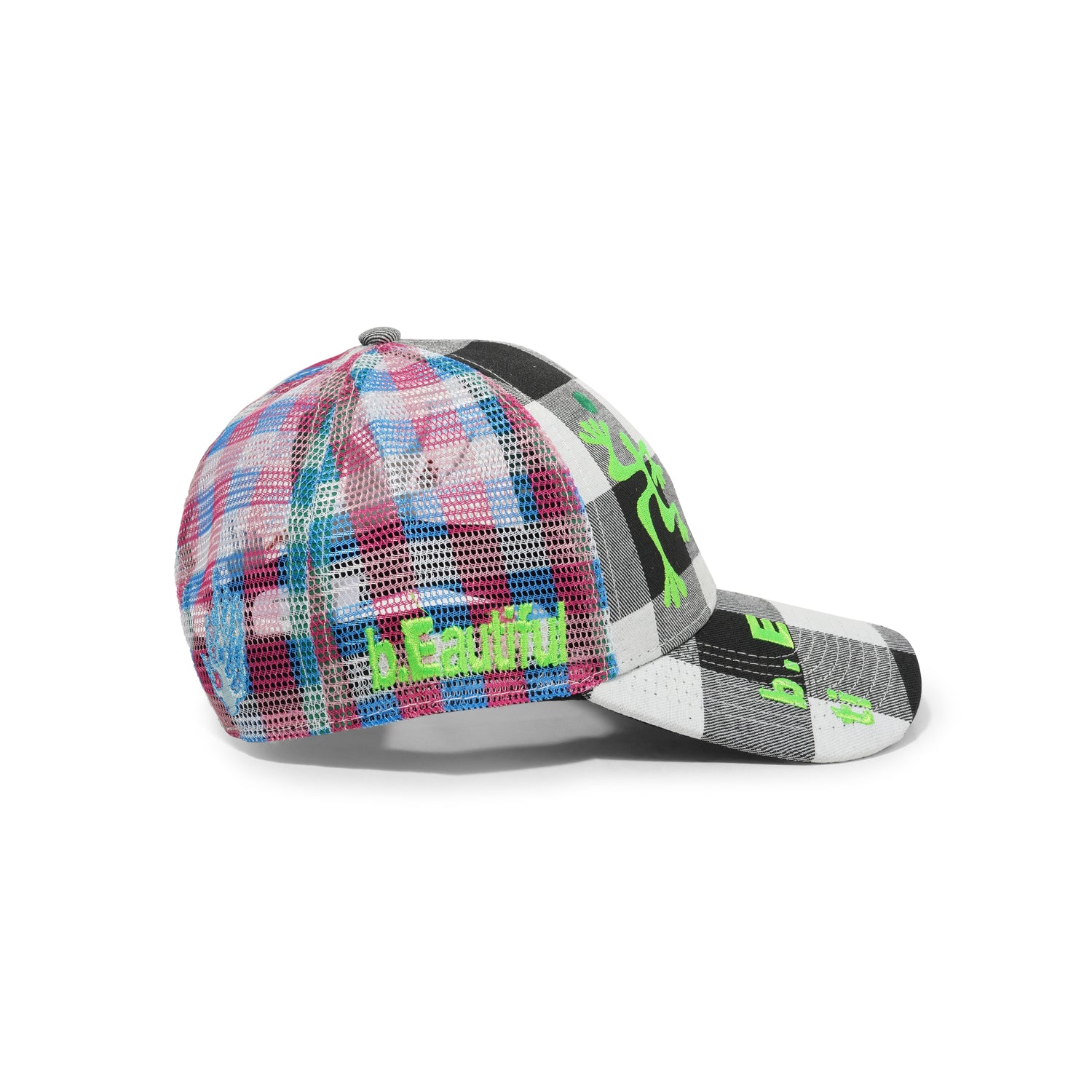 Biyu Hat, Black Buffalo Check / Pink / Blue