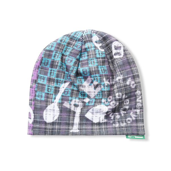b.Eautiful b.Eautiful x LEO GON'DO Plaid Beanie, Grey