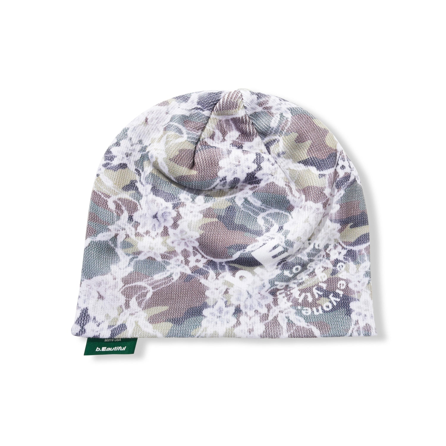 Lace Camo Beanie, Green / White