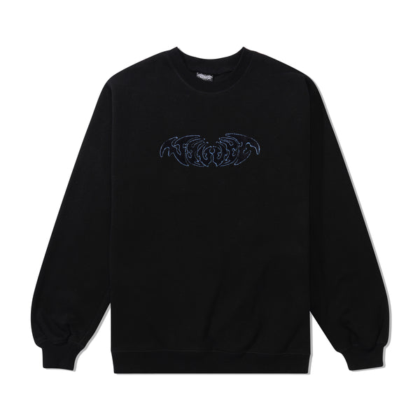 Velvet Chenille Crewneck, Black