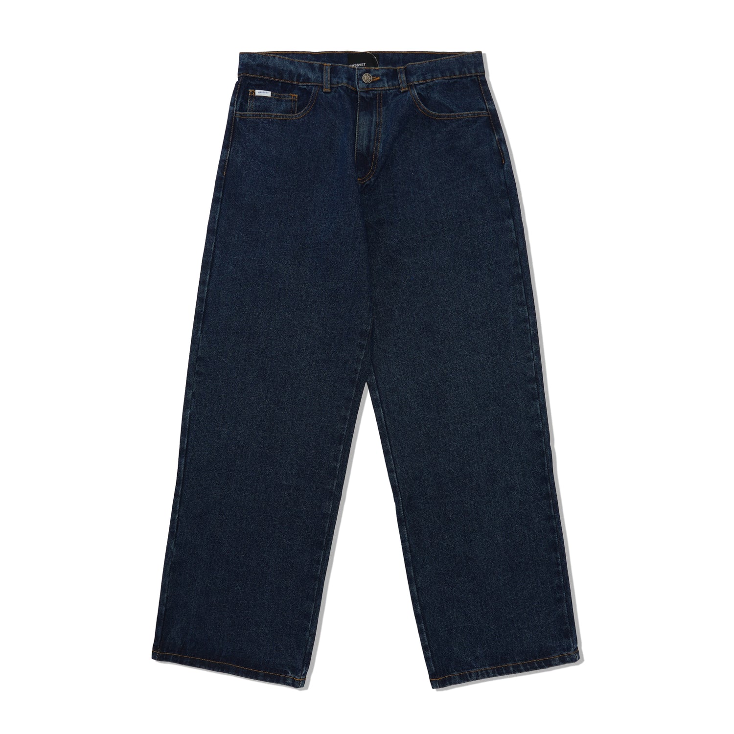 Baggy Woven Denim Pants, Blue