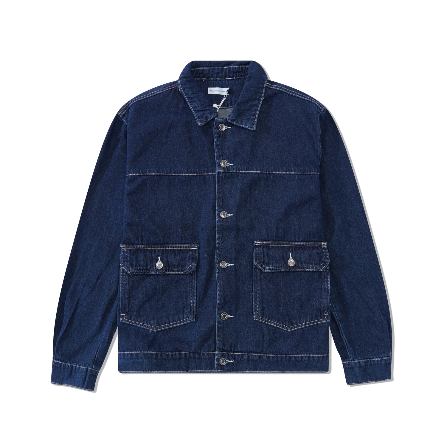 Full Button Denim Jacket, Rinsed Denim