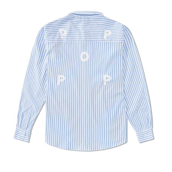 POP Trading Company Striped Logo Shirt, White