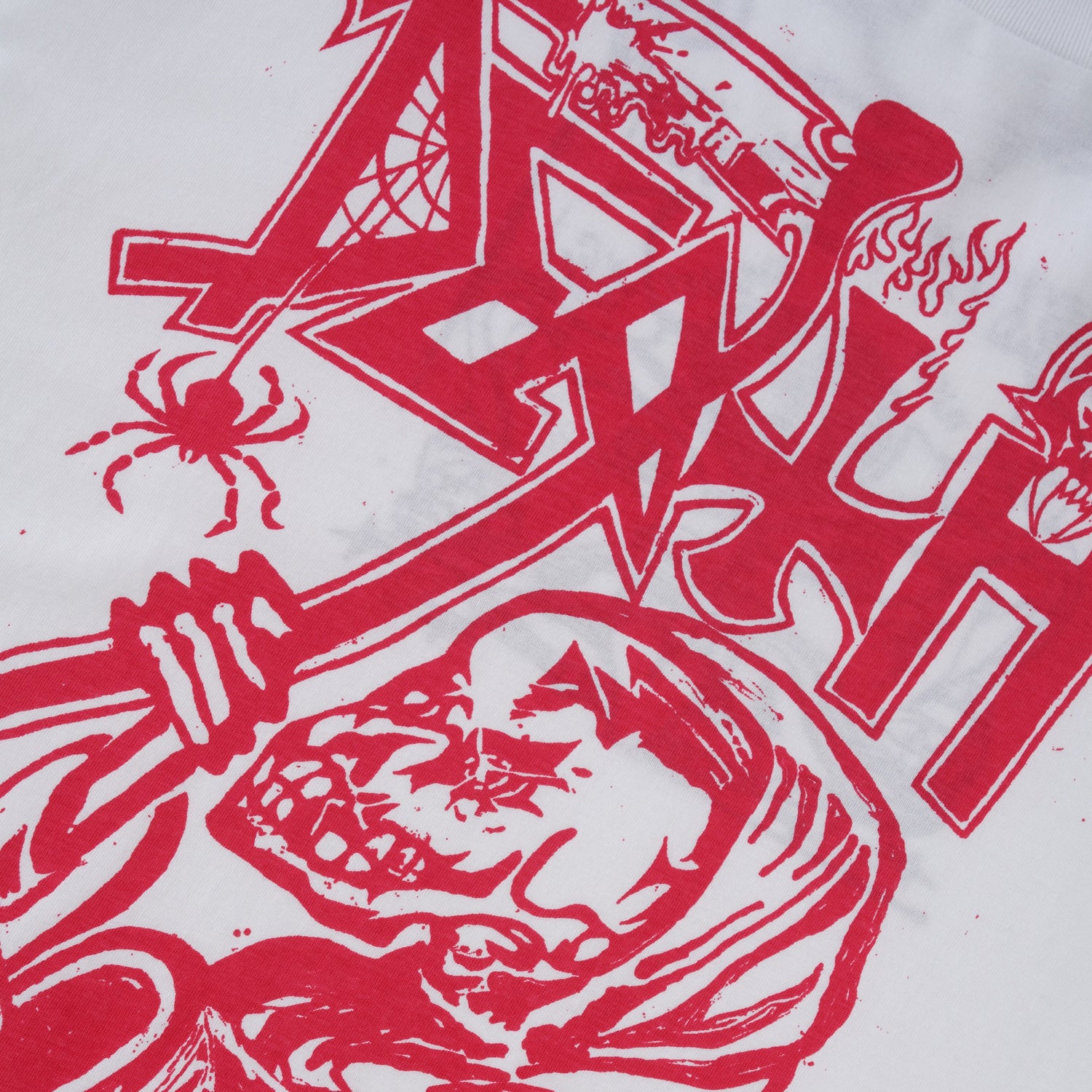 Death Tee, White / Red