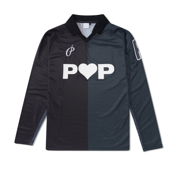 POP Trading Company Striped Sportif Longsleeve Shirt, Black