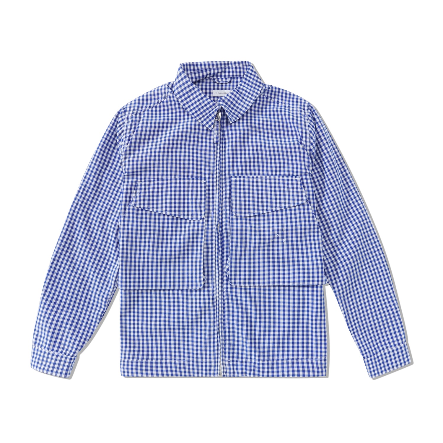 Checked Boxer Shirt, Twilight Blue / White