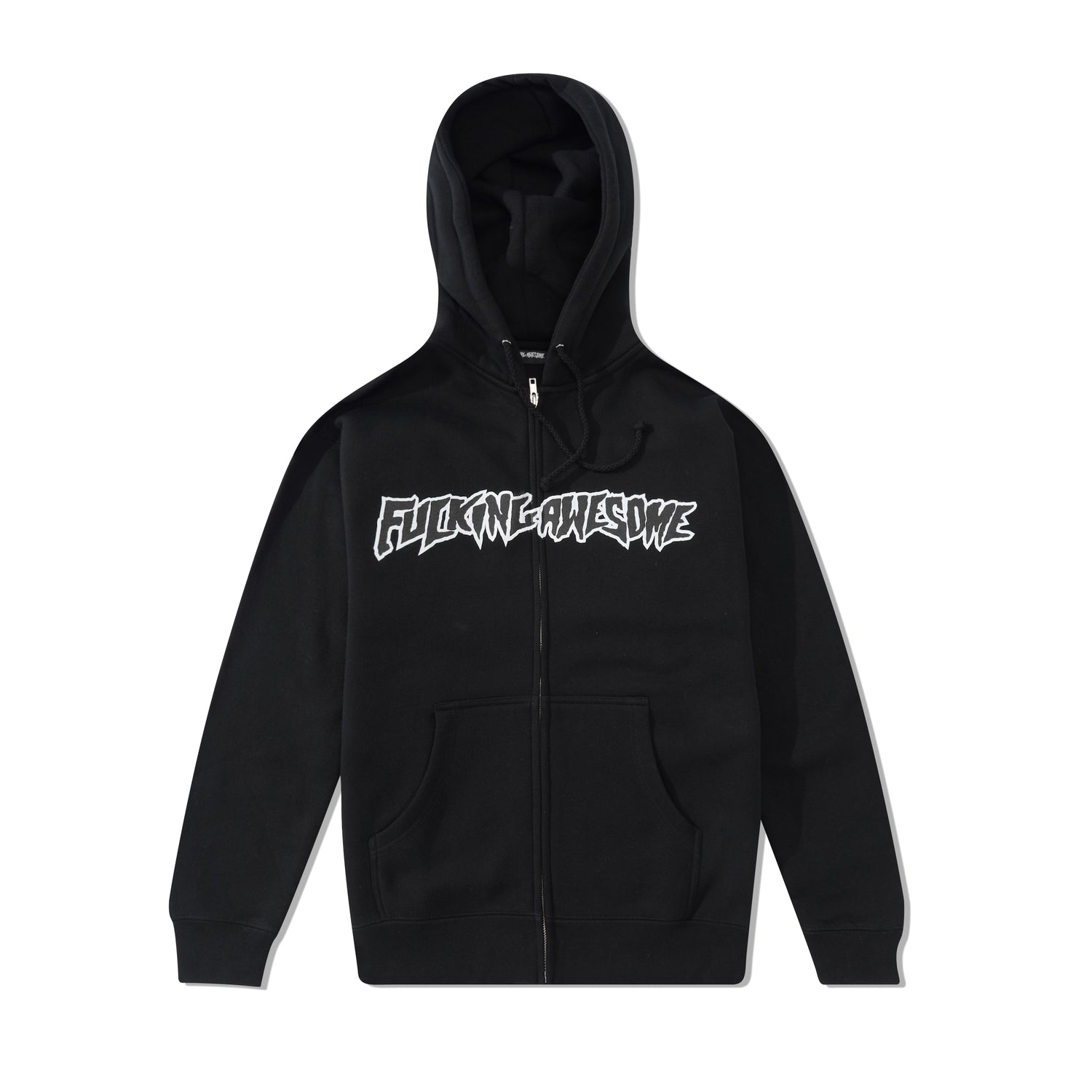 Stamp Logo Zip Hood, Black