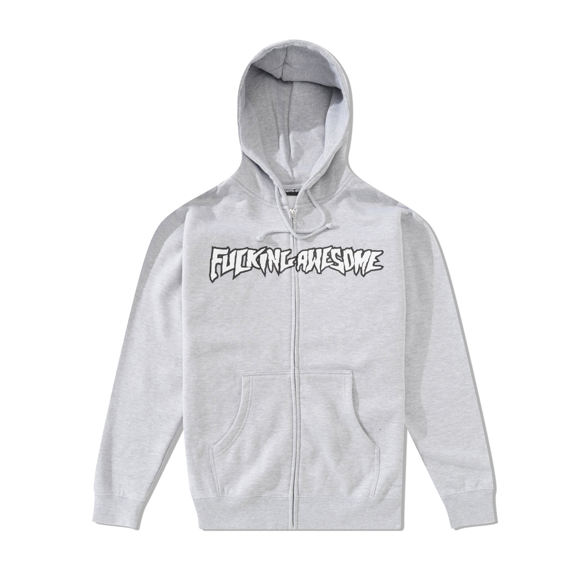 Stamp Logo Zip Hood, Grey Heather