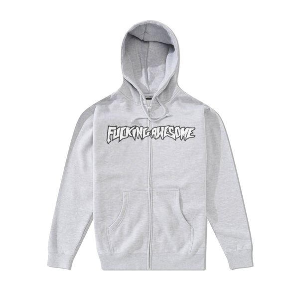 Fucking Awesome Stamp Logo Zip Hood, Grey Heather