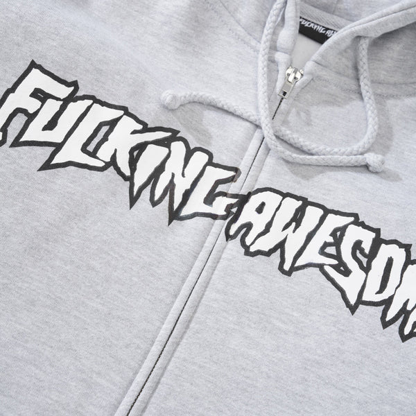 Fucking Awesome Stamp Logo Zip Hood, Grey Heather
