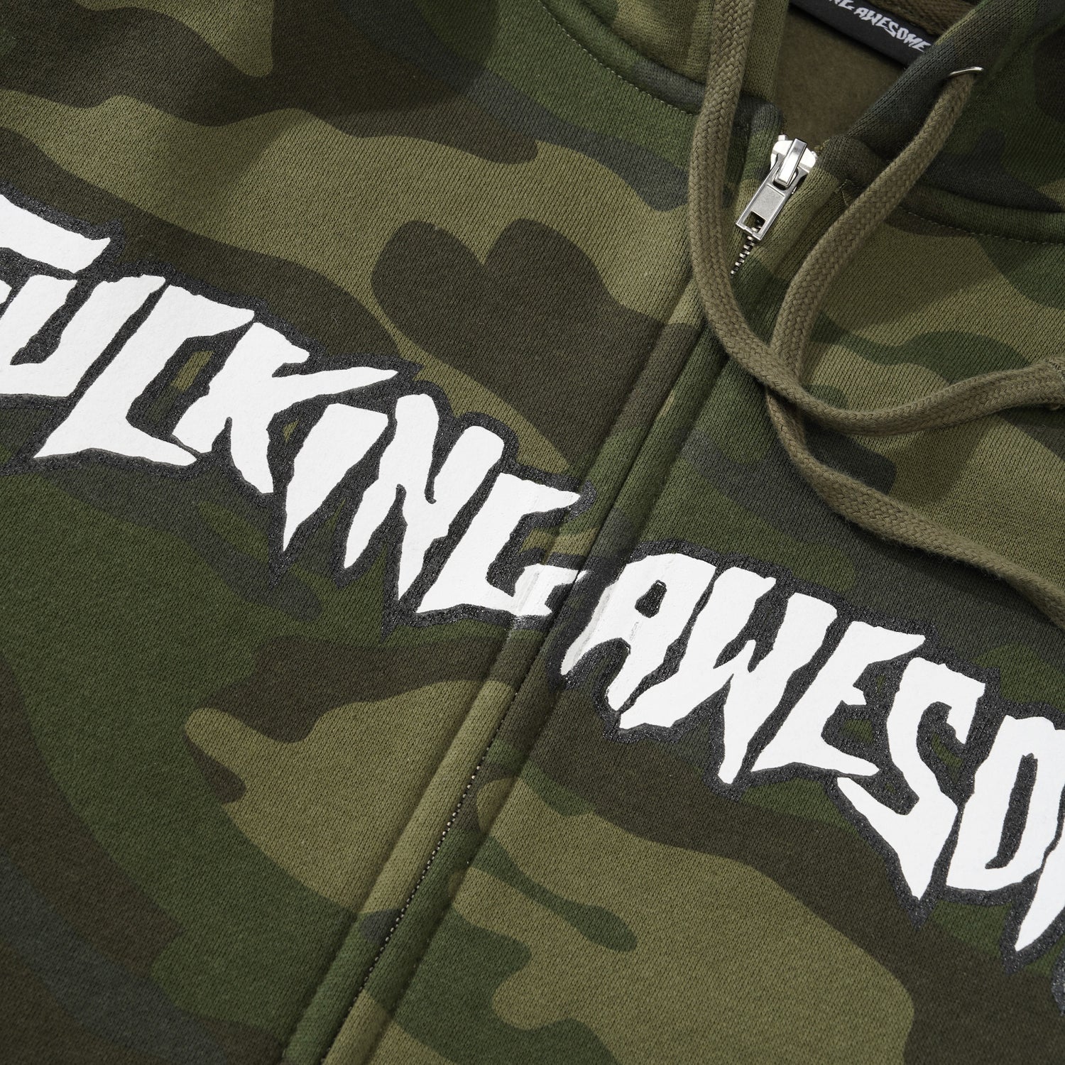 Stamp Logo Zip Hood, Camo