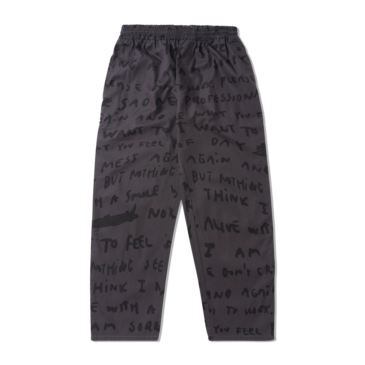 Sad Notes Surf Pants, Graphite