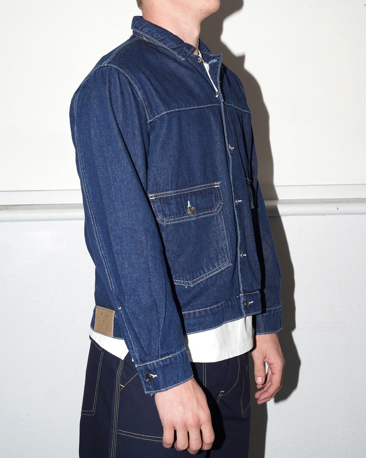 Full Button Denim Jacket, Rinsed Denim