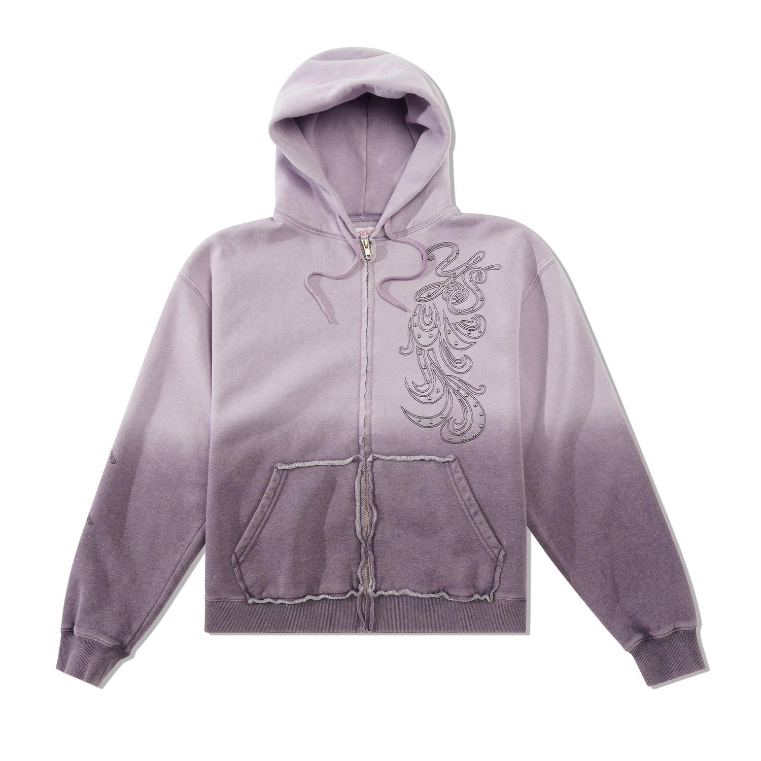 Ombre Zip-Thru Pullover Hood, Purple