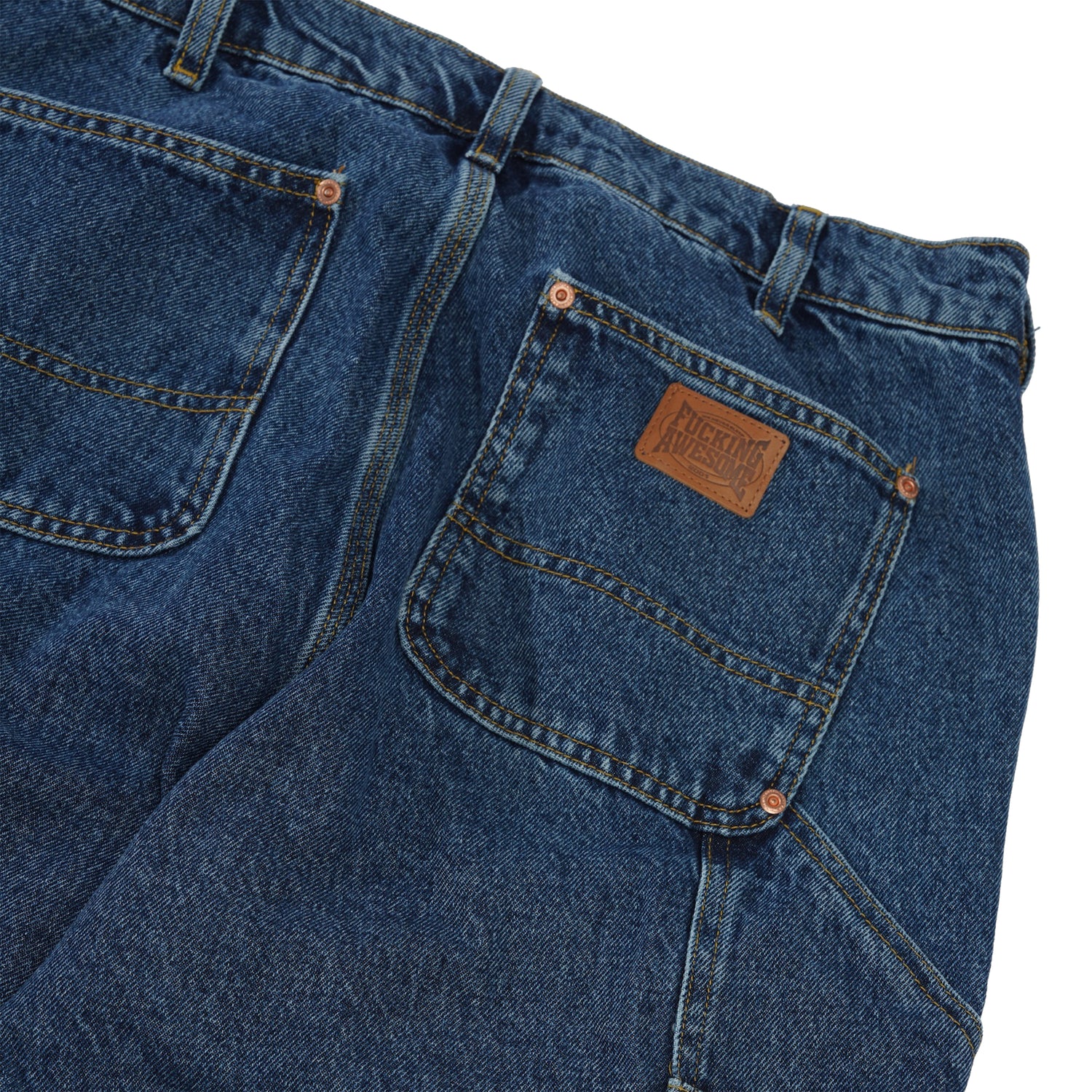 Ave Double Knee Denim Jeans, Blue