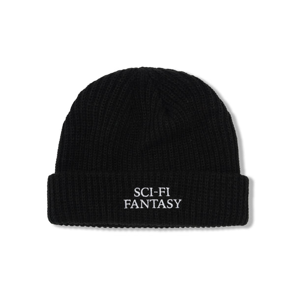 Sci-Fi Fantasy Logo Beanie, Black / Black