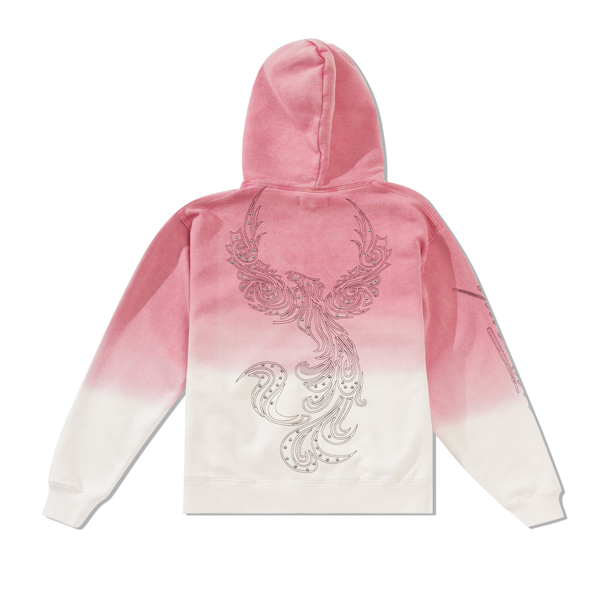 Ombre Zip-Thru Pullover Hood, Pink