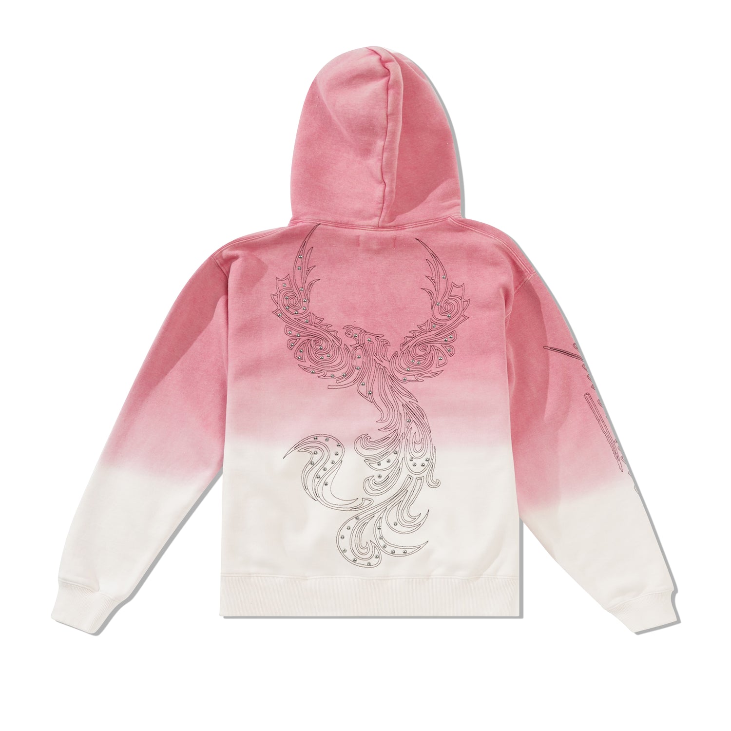 Ombre Zip-Thru Pullover Hood, Pink