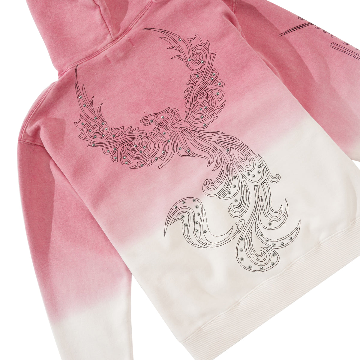 Ombre Zip-Thru Pullover Hood, Pink
