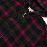 Tartan Zip-Thru Pullover Hood, Burnt Red