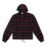 Tartan Zip-Thru Pullover Hood, Burnt Red