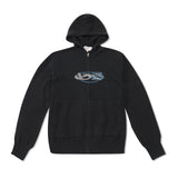 Glitz Knitted Zip-Thru Pullover Hood, Black