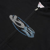 Glitz Knitted Zip-Thru Pullover Hood, Black