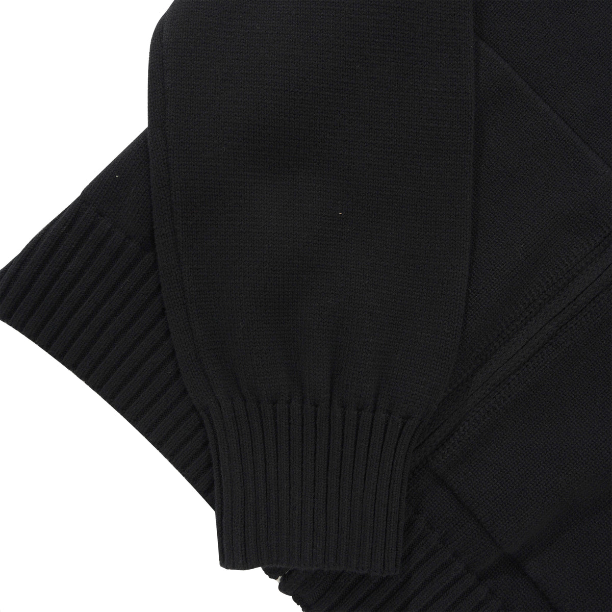 Glitz Knitted Zip-Thru Pullover Hood, Black