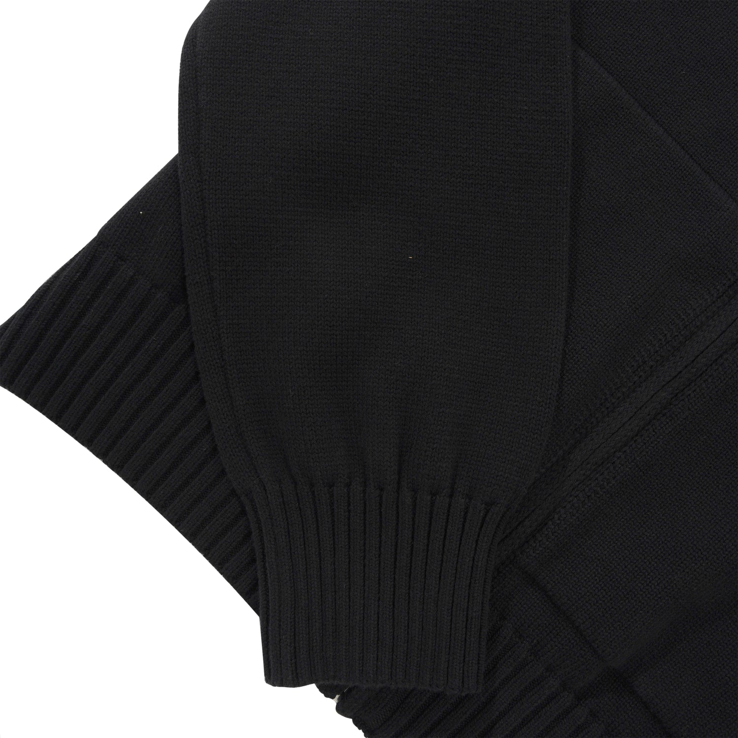 Glitz Knitted Zip-Thru Pullover Hood, Black