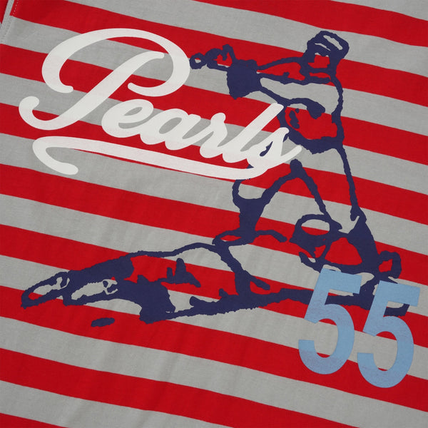 Pearls Skateboards Baseball Tee, Stripe