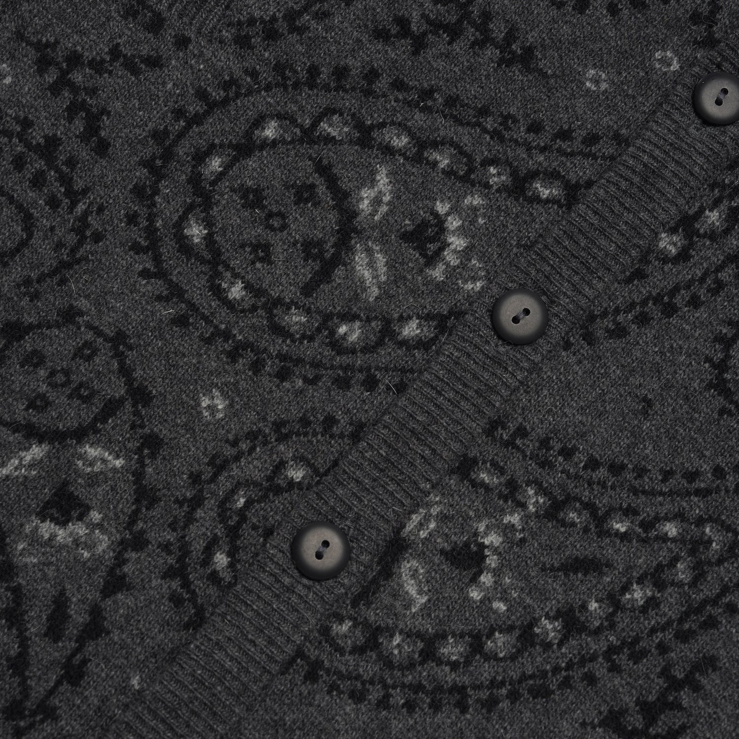 Paisley Knitted Cardigan, Anthracite / Black
